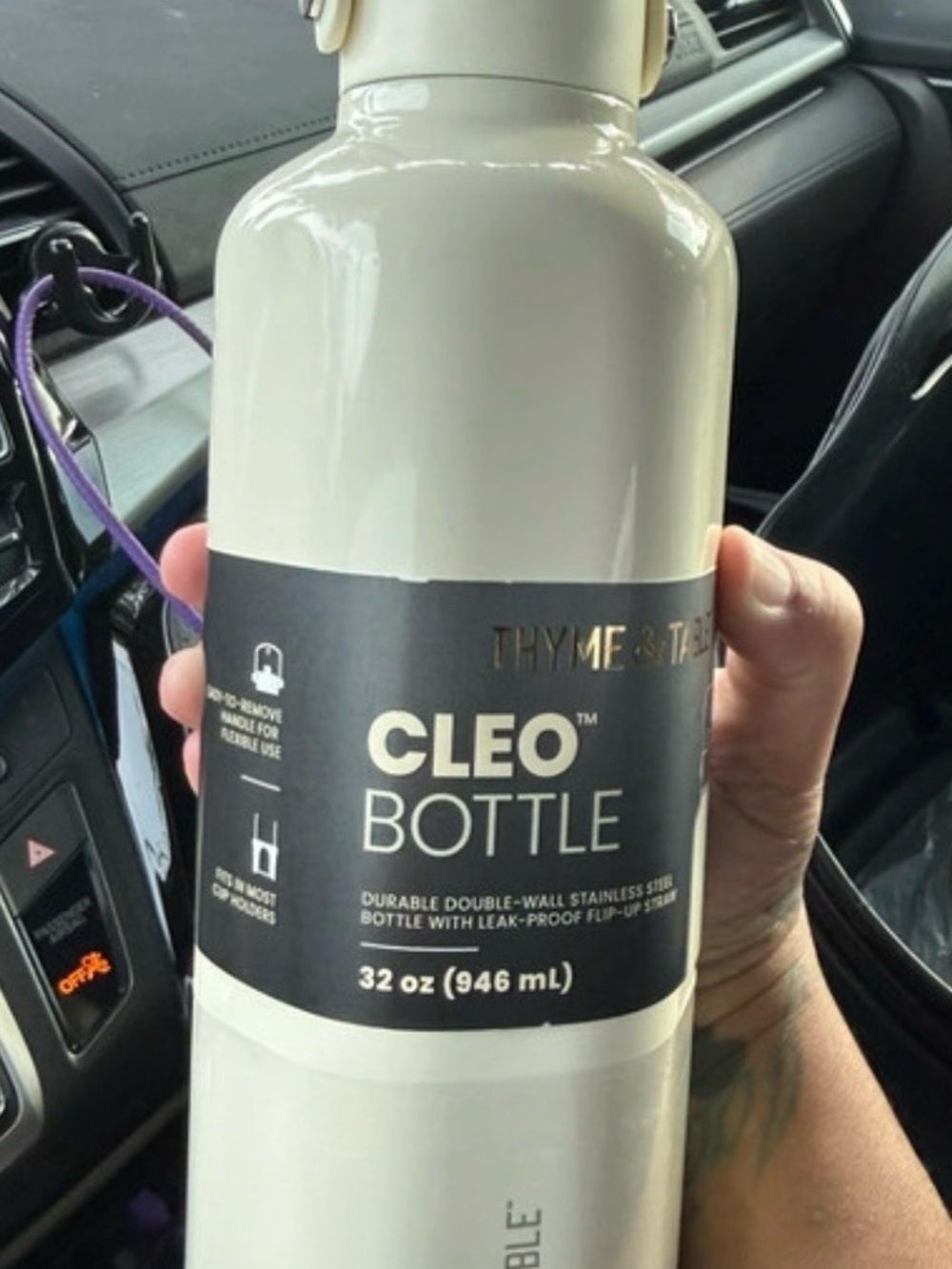CLEO Bottle 32 oz White Stainless Steel Water Bottle